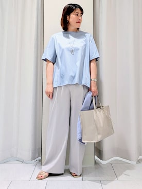 「UNTITLED（アンタイトル）の【古畑星夏さん着用】レザー調トップネックレス（ネックレス、シルバー系）」を使った、Onumaさん（レディース・163cm）の春コーディネート