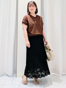 「UNTITLED（アンタイトル）のベアテンタンクトップ（タンクトップ、ホワイト系）」を使った、Onumaさん（レディース・163cm）の夏コーディネート