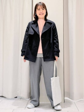 「アイテム（トレンチコート、ブルー系）」を使った、Onumaさん（レディース・163cm）の春コーディネート