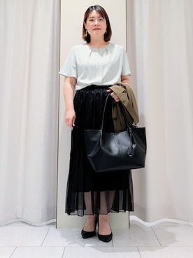 「UNTITLED（アンタイトル）の【ステンレス】レイヤードチェーンネックレス（ネックレス、ゴールド系）」を使った、Onumaさん（レディース・163cm）の春コーディネート