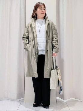 「アイテム（モッズコート、グリーン系）」を使った、Onumaさん（レディース・163cm）の春コーディネート