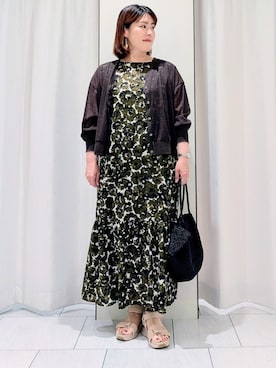 「UNTITLED（アンタイトル）の【古畑星夏さん着用/ステンレスチェーン】リングネックレス（ネックレス、ゴールド系）」を使った、Onumaさん（レディース・163cm）の春コーディネート