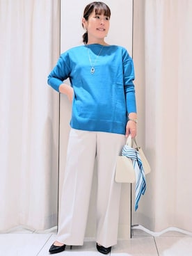 「アイテム（トレンチコート、ブルー系）」を使った、Onumaさん（レディース・163cm）の春コーディネート