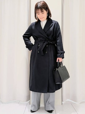 「アイテム（トレンチコート、ブルー系）」を使った、Onumaさん（レディース・163cm）の春コーディネート
