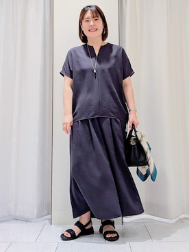 「UNTITLED（アンタイトル）のコットンタンクトップ（タンクトップ、ホワイト系）」を使った、Onumaさん（レディース・163cm）の春コーディネート