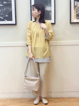 「esche（エッシュ）のアイテム（バッグ）」を使った、えぬさん（レディース・159cm）の春コーディネート