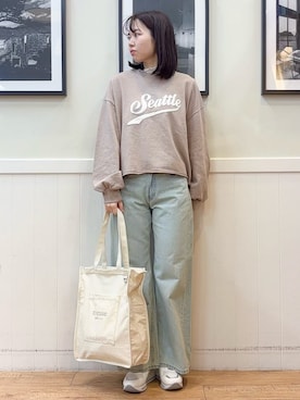 「アイテム（その他小物、ベージュ系）」を使った、えぬさん（レディース・159cm）の冬コーディネート