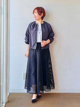 「UNTITLED（アンタイトル）のアイテム（ブルゾン）」を使った、やじまさん（レディース・155cm）の春コーディネート