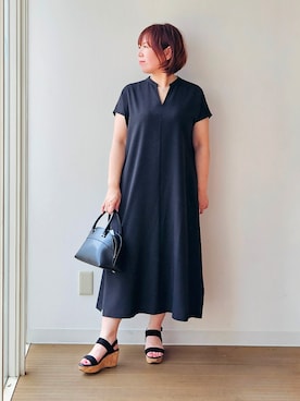 「UNTITLED（アンタイトル）の【古畑星夏さん着用】ビーズコイントップ（ネックレス、シルバー系）」を使った、やじまさん（レディース・155cm）の夏コーディネート
