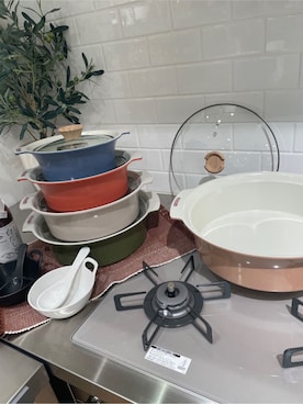 「212 KITCHEN STORE（トゥワントゥキッチンストア）のKISETSUnoONABE（キセツノオナベ）blue ＜212Kオリジナル＞（鍋/フライパン、その他）」を使った、まのちゃんさん（レディース・160cm）の秋コーディネート