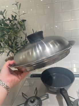 「212 KITCHEN STORE（トゥワントゥキッチンストア）ののせるだけで簡単蒸し器18～20cm（鍋/フライパン、その他）」を使った、まのちゃんさん（レディース・160cm）の冬コーディネート