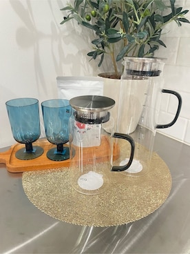 「212 KITCHEN STORE（トゥワントゥキッチンストア）のLOG 耐熱ガラスウォータージャグ1.0（グラス/マグカップ/タンブラー、その他）」を使った、まのちゃんさん（レディース・160cm）の春コーディネート