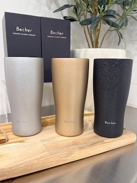 「212 KITCHEN STORE（トゥワントゥキッチンストア）のセラミックピルスナータンブラー Becher Silver（グラス/マグカップ/タンブラー、その他）」を使った、まのちゃんさん（レディース・160cm）の夏コーディネート