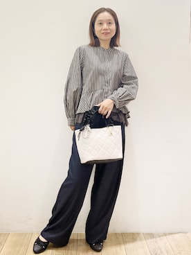 「アイテム（チャーム、ブラック系）」を使った、kcさん（レディース・152cm）の秋コーディネート