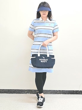 「アイテム（サンバイザー）」を使った、abiさん（レディース・157cm）の夏コーディネート
