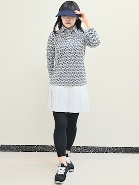 「アイテム（サンバイザー）」を使った、abiさん（レディース・157cm）の秋コーディネート