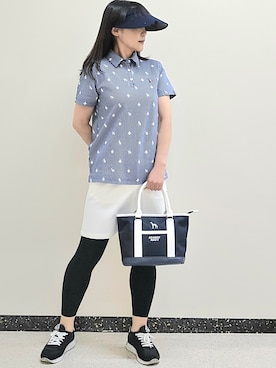 「アイテム（サンバイザー）」を使った、abiさん（レディース・157cm）の秋コーディネート