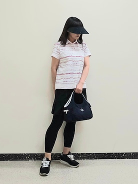 「アイテム（サンバイザー）」を使った、abiさん（レディース・157cm）の夏コーディネート