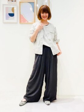 「SHOO・LA・RUE（シューラルー）の◆【高レビュー】洗えてサラサラ スクエアニットパンプス（パンプス、ブラック系）」を使った、おぐねぇさん（レディース・157cm）の春コーディネート