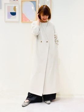 「SHOO・LA・RUE（シューラルー）の◆【高レビュー】洗えてサラサラ スクエアニットパンプス（パンプス、ブラック系）」を使った、おぐねぇさん（レディース・157cm）の春コーディネート