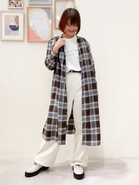 「SHOO・LA・RUE（シューラルー）のリバーシブルスムースベルト（ベルト、ブラック系）」を使った、おぐねぇさん（レディース・157cm）の秋コーディネート