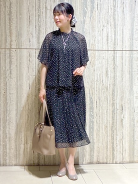 「Reflect（リフレクト）の【セットアップ／手洗い可】ドット柄シアーブラウス（シャツ/ブラウス、ブラック系）」を使った、benigingerさん（レディース・164cm）の秋コーディネート