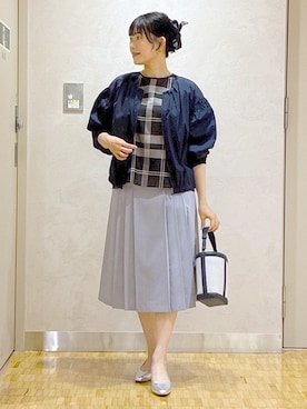 「Reflect（リフレクト）のフロントファスナーシアーブルゾン（ブルゾン、ブルー系）」を使った、benigingerさん（レディース・164cm）の夏コーディネート