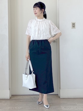 「Reflect（リフレクト）の天然シェルプレートペンダントネックレス（ネックレス、ホワイト系）」を使った、benigingerさん（レディース）の夏コーディネート