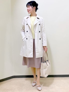 「アイテム（ピーコート）」を使った、benigingerさん（レディース・164cm）の春コーディネート