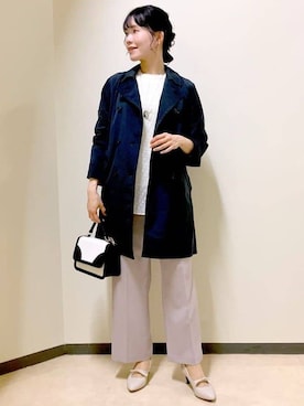 「アイテム（ピーコート）」を使った、benigingerさん（レディース・164cm）の春コーディネート