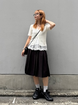 「RAGEBLUE（レイジブルー）のアイテム」を使った、サヤノさん（レディース・159cm）の夏コーディネート