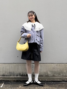 「RAGEBLUE（レイジブルー）のアイテム（ブルゾン）」を使った、サヤノさん（レディース・159cm）の春コーディネート