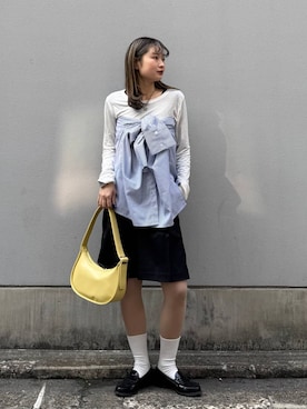「RAGEBLUE（レイジブルー）のアイテム（バッグ）」を使った、サヤノさん（レディース・159cm）の春コーディネート