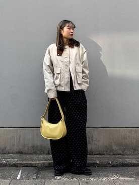 「RAGEBLUE（レイジブルー）のアイテム（ブルゾン）」を使った、サヤノさん（レディース・159cm）の春コーディネート