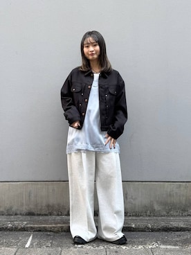 「Wrangler（ラングラー）のアイテム（ブルゾン）」を使った、サヤノさん（レディース・159cm）の春コーディネート