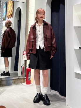 「RAGEBLUE（レイジブルー）のツイードライクスカパン/セットアップ対応（スカート）」を使った、サヤノさん（レディース・159cm）の秋コーディネート