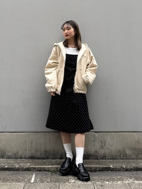 「RAGEBLUE（レイジブルー）のアイテム（ブルゾン）」を使った、サヤノさん（レディース・159cm）の春コーディネート