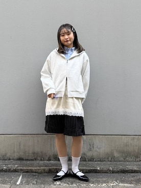 「RAGEBLUE（レイジブルー）のアイテム（トップス）」を使った、サヤノさん（レディース・159cm）の春コーディネート