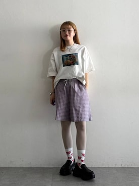 「LOWRYS FARM（ローリーズファーム）のボリュームローファー　634544（ローファー、ブラック系）」を使った、サヤノさん（レディース・159cm）の春コーディネート