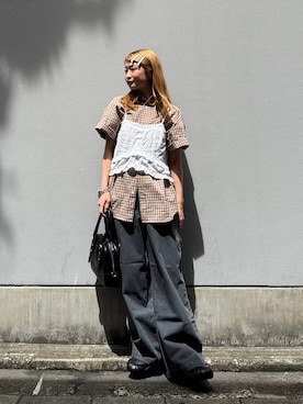 「RAGEBLUE（レイジブルー）のアイテム（トップス）」を使った、サヤノさん（レディース・159cm）の春コーディネート