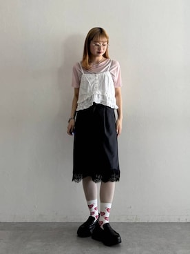「RAGEBLUE（レイジブルー）のアイテム」を使った、サヤノさん（レディース・159cm）の夏コーディネート