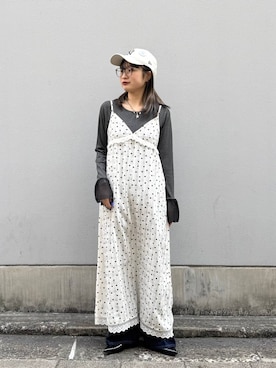 「Wrangler（ラングラー）のアイテム（パンツ）」を使った、サヤノさん（レディース・159cm）の春コーディネート