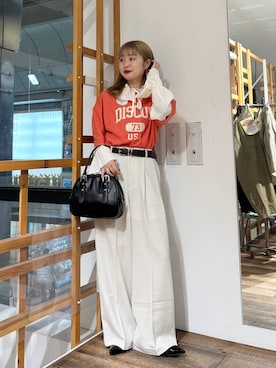 「RAGEBLUE（レイジブルー）のアイテム（トップス）」を使った、サヤノさん（レディース・159cm）の春コーディネート