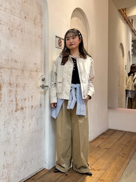 「RAGEBLUE（レイジブルー）のアイテム（ブルゾン）」を使った、サヤノさん（レディース・159cm）の春コーディネート