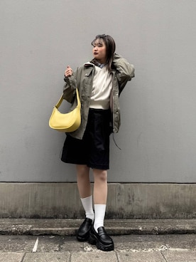 「RAGEBLUE（レイジブルー）のアイテム（ブルゾン）」を使った、サヤノさん（レディース・159cm）の春コーディネート