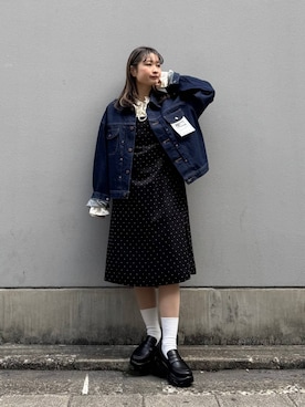 「Wrangler（ラングラー）のアイテム（ブルゾン）」を使った、サヤノさん（レディース・159cm）の春コーディネート