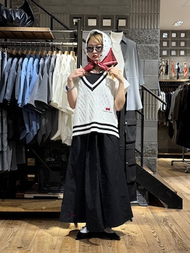 「RAGEBLUE（レイジブルー）のポインテッドトゥシューズ（パンプス、ブラック系）」を使った、サヤノさん（レディース・159cm）の春コーディネート