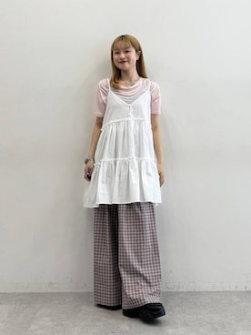 「RAGEBLUE（レイジブルー）のアイテム」を使った、サヤノさん（レディース・159cm）の夏コーディネート