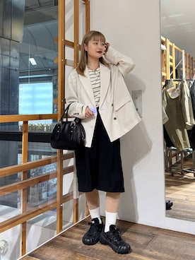 「RAGEBLUE（レイジブルー）のアイテム（バッグ）」を使った、サヤノさん（レディース・159cm）の春コーディネート