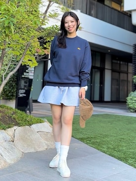 「LACOSTE（ラコステ）のアイテム」を使った、minamiさん（レディース・154cm）の秋コーディネート